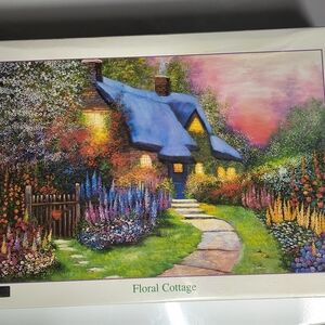 NIB Floral Cottage 1500 Piece Jigsaw Puzzle 22x34 Flowers House Cottage Garden